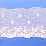 LC1024 -   The delicate lace trim is made with special design pattern. Which is a beautiful trim can easily be inserted into any inspired garment, accessory or bridal gown. Also into stylistic hems for skirts, shirts, dresses, sleeves, necklines, sweater and pullover. It can also make for delightful your craft projects.