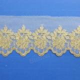 LC1025 -   The delicate lace trim is made with special design pattern. Which is a beautiful trim can easily be inserted into any inspired garment, accessory or bridal gown. Also into stylistic hems for skirts, shirts, dresses, sleeves, necklines, sweater and pullover. It can also make for delightful your craft projects.
