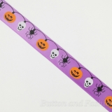 RN01035-Halloween -   This is a polyester satin ribbon printed with colourful pattern. Great for a variety of apparel ,craft and packing gift
