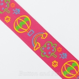 RN1005 -   This is a polyester grosgrain ribbon printed with colourful pattern. Great for a variety of apparel trimming ,craft and packing gift