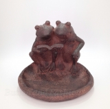 VLC0855 -   Antique Rusted Frogs Friends reading on lily pad pond model. Product Price : US$66.99 and Shipping Fee : US$45.00