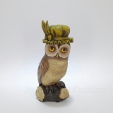 VLC0875A -   Smart Tawny Barn Owl on branch Hand-made craft model. Product Price : US$46.99 and Shipping Fee : US$25.00