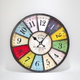 VLC0896 -   French Country style Vintage PARIS Wall Clock with colourful background, 34cm. Product Price : US$79.99 and Shipping Fee : US$40.00