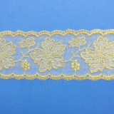 LC1028 -   The delicate lace trim is made with special design pattern. Which is a beautiful trim can easily be inserted into any inspired garment, accessory or bridal gown. Also into stylistic hems for skirts, shirts, dresses, sleeves, necklines, sweater and pullover. It can also make for delightful your craft projects.