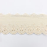 LC1046 -   The delicate lace trim is made with special design pattern. Which is a beautiful trim can easily be inserted into any inspired garment, accessory or bridal gown. Also into stylistic hems for skirts, shirts, dresses, sleeves, necklines, sweater and pullover. It can also make for delightful your craft projects.