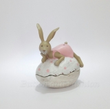 VLC0932 -   Rabbit wearing pink dress hobby egg box. Product Price : US$46.99 and Shipping Fee : US$25.00